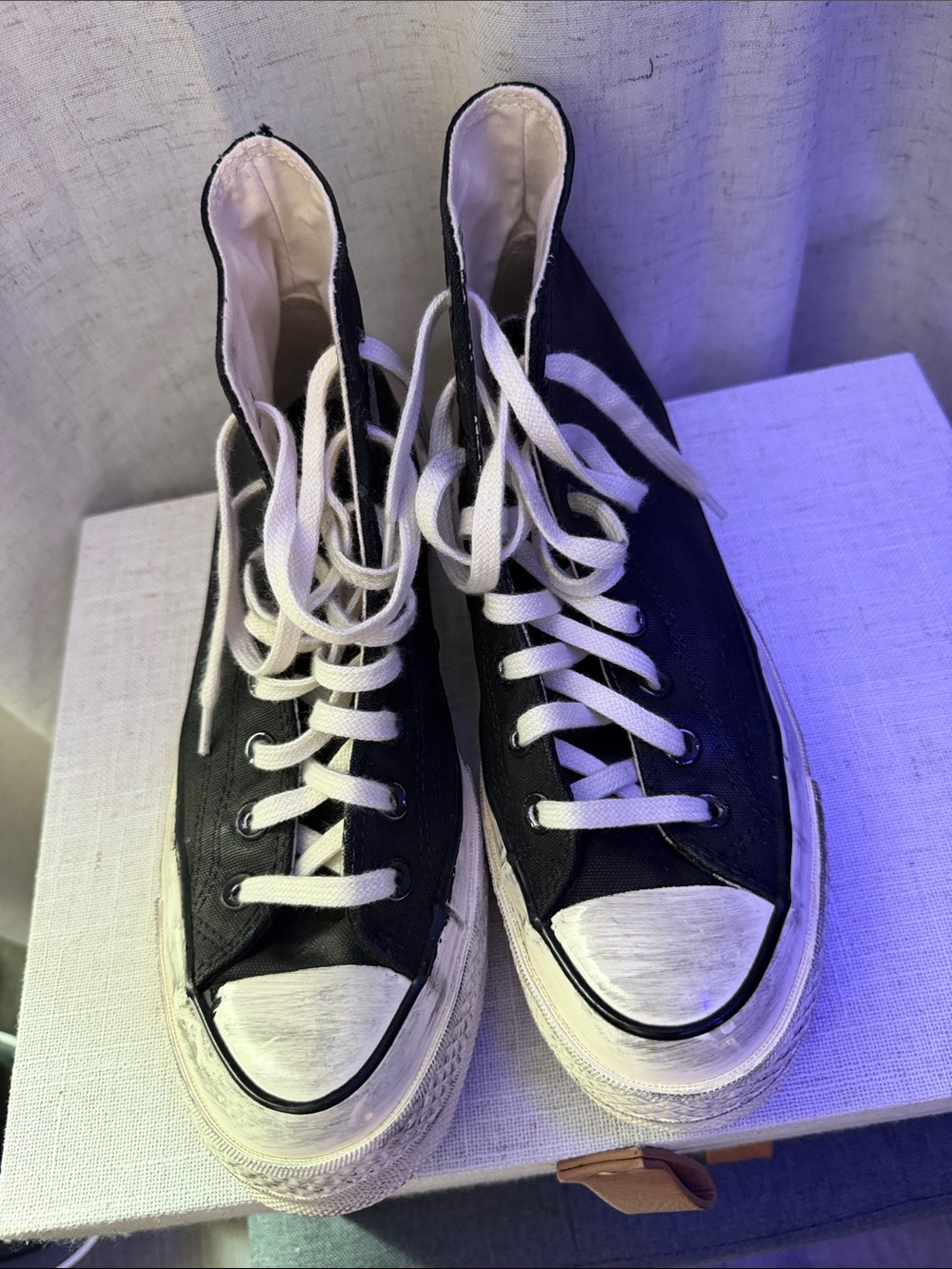 Converse Black and White High-Top Canvas Sneakers